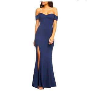 Dress the Population Logan Off the Shoulder Evening Dress
